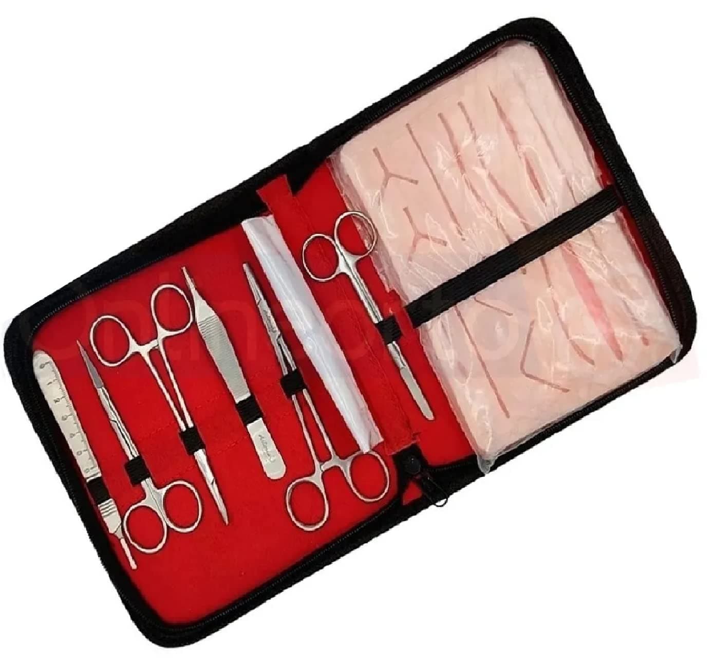 Thunder Practice Kit Surgical Suture Training with Instruments for Nurses and Practice of Medical and Veterinary Students includes suture pad.