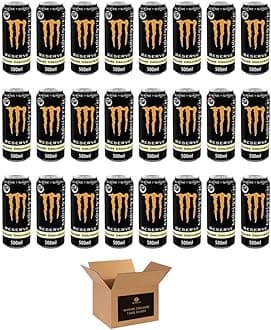 Monster Energy Drink Flavours | Juiced, Zero Sugar, Ultra, Monarch, Fiesta Mango, Strawberry Dreams, VR46, Punch | High Caffeine Sports Energy Drink - Monster Reserve Orange (24Pack x 500ml)