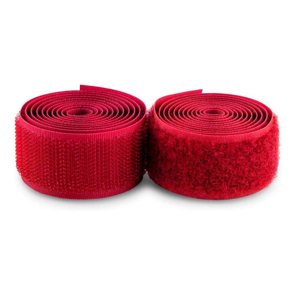 1 Inch Wide Red Sew on Hook and Loop Tape Non-Adhesive 1 Yd Length Red Nylon Hook Loop Tape Fabric Fastener Set for Military Form Bags Clothes Shoes Backpacks DIY Craft