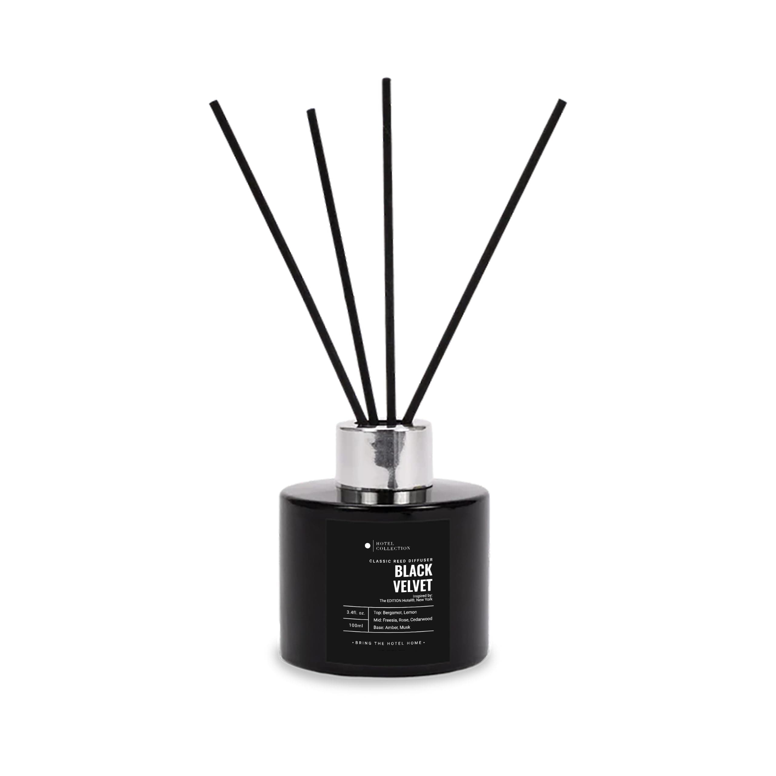 Black Velvet Reed Diffuser Set, Luxury Hotel Inspired Home Diffuser with Hints of Zesty Citrus, Juicy Black Fig, and Floral Rose, Lasting 4 Month Longevity, 100mL