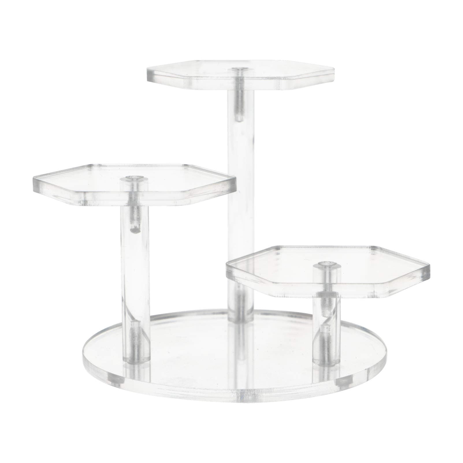 Bpa Clear Acrylic 3-Tier Display Stand Riser Shelf For Action Figures 3 Step Wallet Organizer Holder