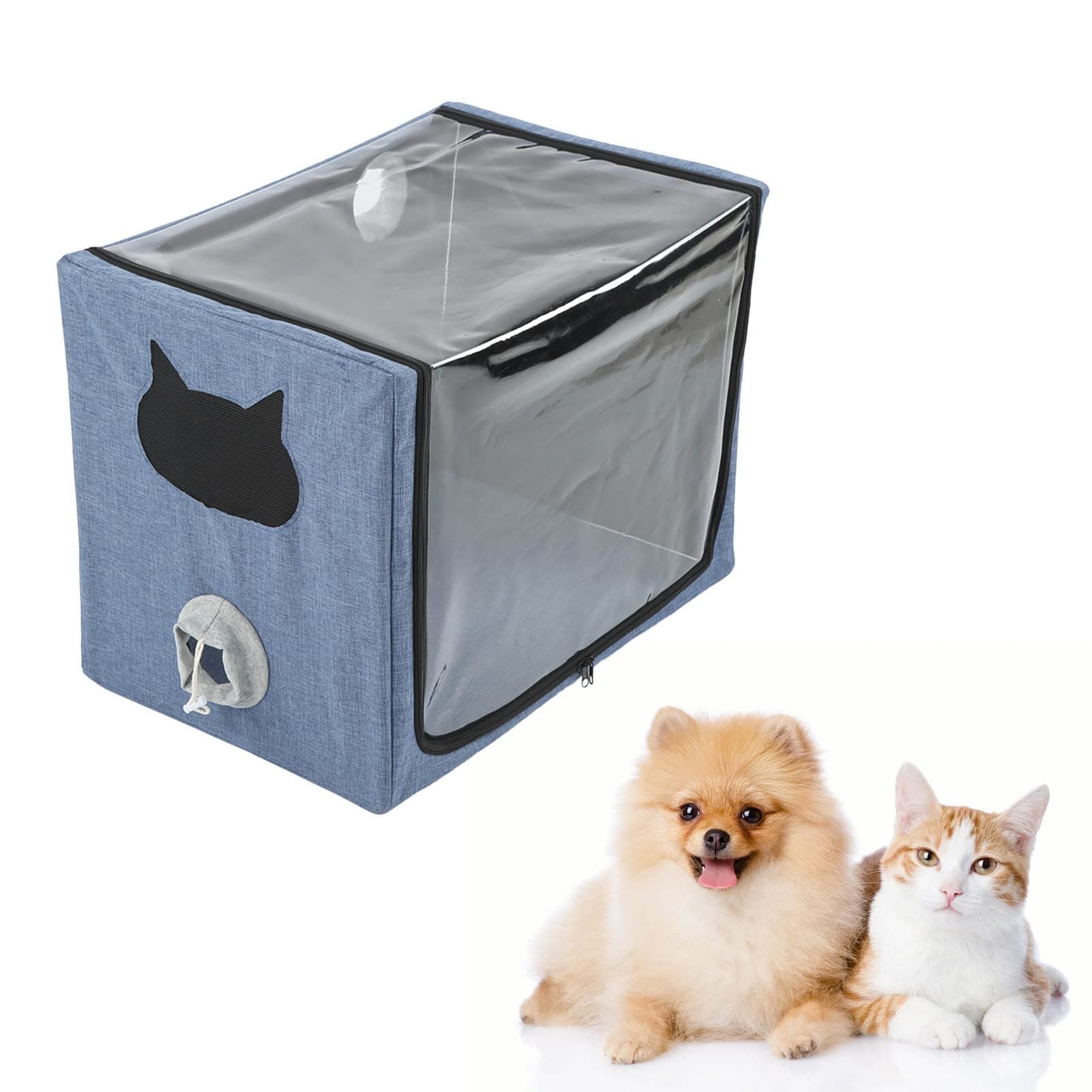 Pet Nebulizer Nest Cat Dog Atomization Box Oxygen Chamber Collapsible Hands Portable Inhalation Machine Small Pet Nebulization Oxygen Inhalation Box Icu Cage