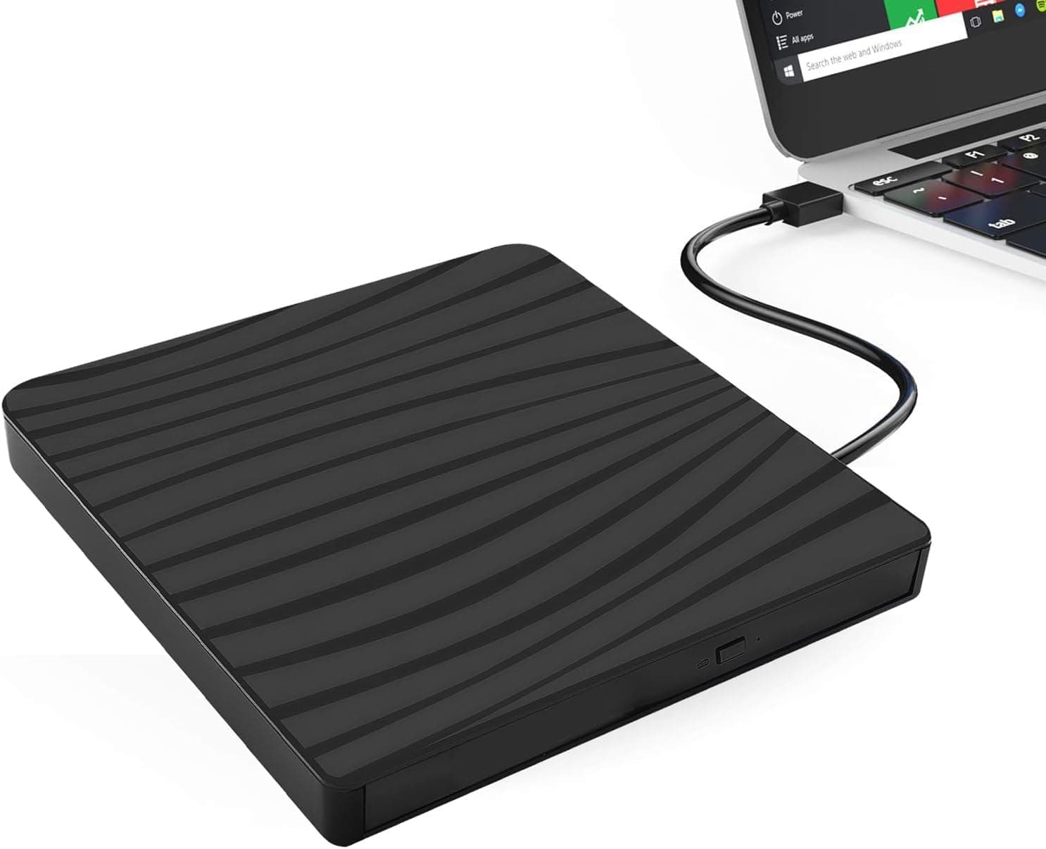 NALACAL External CD DVD Drive, USB 3.0 Portable CD/DVD +/-RW Burner Rewriter DVD Player for Laptop Slot-in CD Disc Drive for Window for Mac OS for Linux for Vista