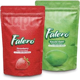 Falero Fruit Chews, 175 gm, 50 Fruit Chews(Pack of 2) (Strawberry & Raw Mango)