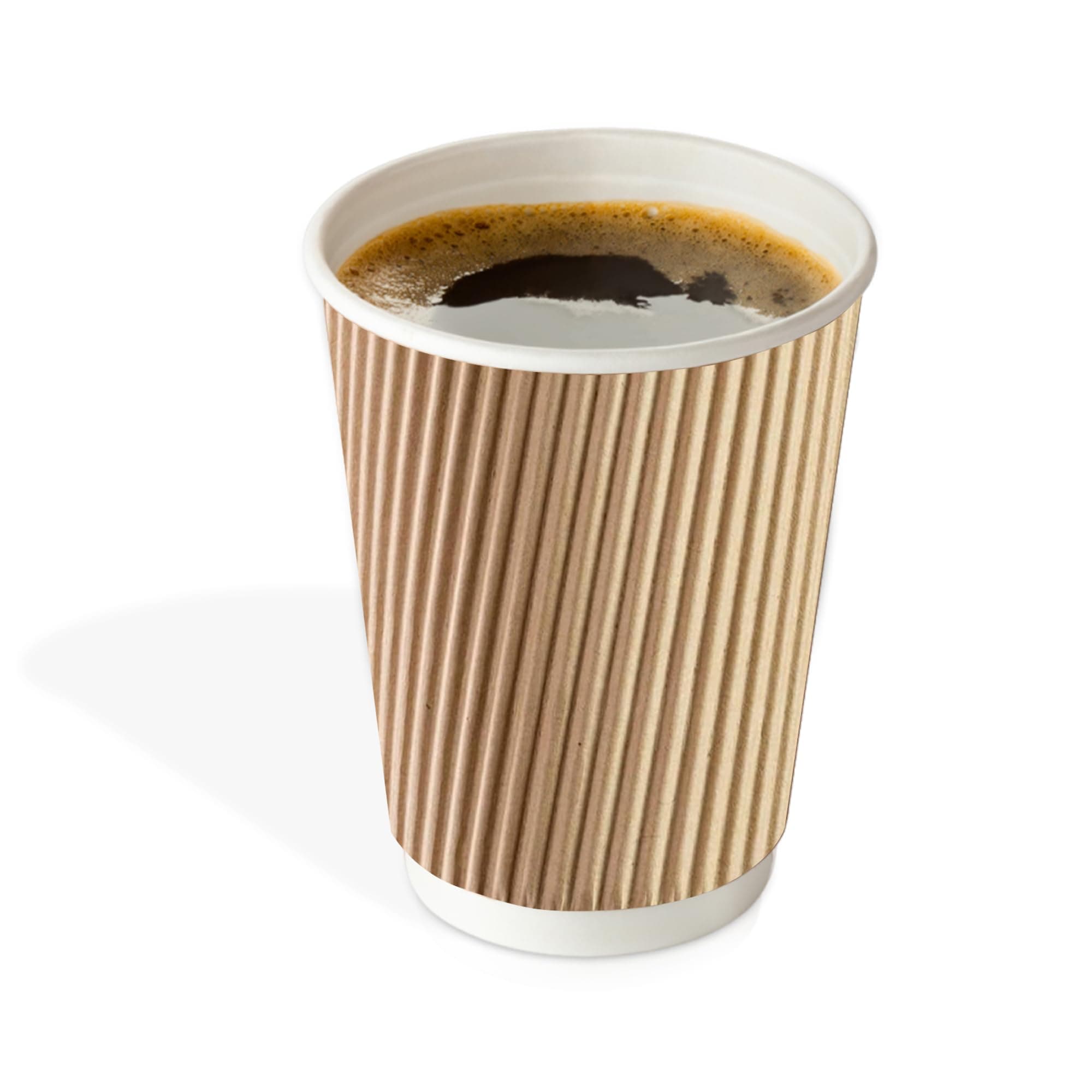 We Can Source It Ltd - 50 x 8oz Ripple Brown Kraft Paper Cups - Strong 3-PLY Disposable Insulated Coffee Cups - Leak-Proof Recyclable Drinking Cups for Hot Drinks, Tea, Coffee and Beverages