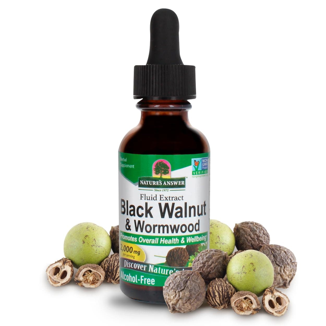 Nature's Answer Black Walnut and Wormwood Complex Alcohol Free - 1 fl oz - Herbal Supplement - Holistically Balanced