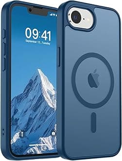 SUPFINE Magnetic for iPhone 16e Case(Compatible with MagSafe)(Military Grade Drop Protection) Slim Translucent Matte Shockproof with Anti-Fingerprint Phone Case,Deep Blue