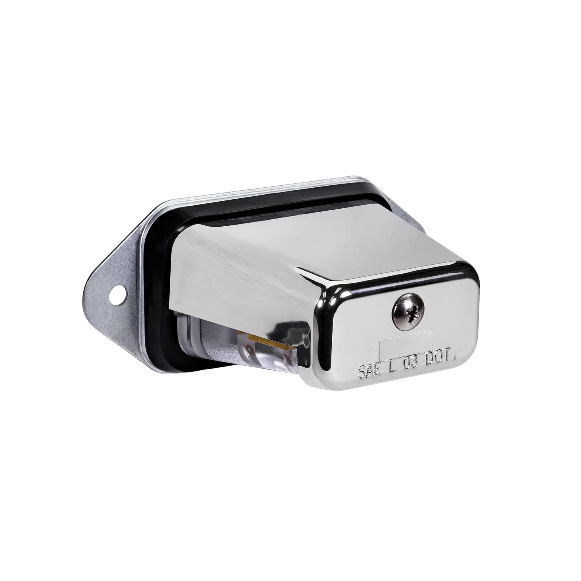 TRUE MODS Chrome Boat Trailer LED License Plate Light [Surface Mount] [DOT FMVSS 108] [SAE L] [Waterproof] [12V DC] Universal Submersible Tag Lamp for Auto Work Utility Flatbed Dump Box Semi Truck RV