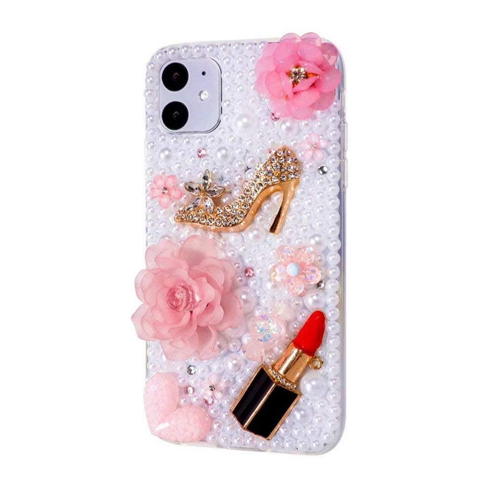 iPhone 11 Pro Max Bling Glitter Case,Luxury Shiny Diamond Crystal Rhinestone Sparkly Jewelled Gemstone Sexy Lip Lipstick 3D Handmade Clear Cover Case for iPhone 11 Pro Max 6.5''