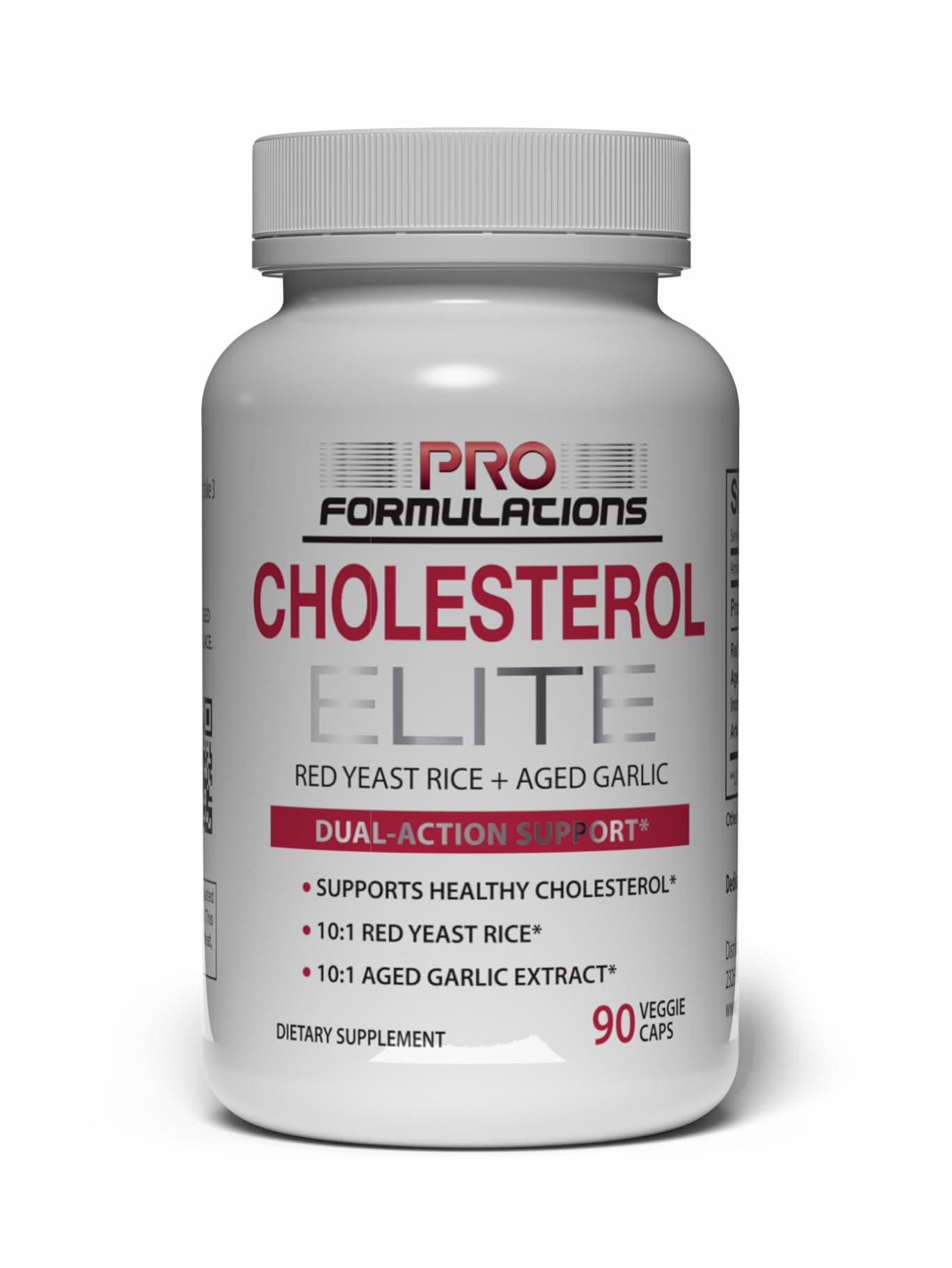Pro Formulations MD Cholesterol Elite Dual Action Cholesterol Support 90 Vcaps Powered By Red Yeast Rice & Aged Garlic Extract Enhanced With Inositol & Artichoke Extract