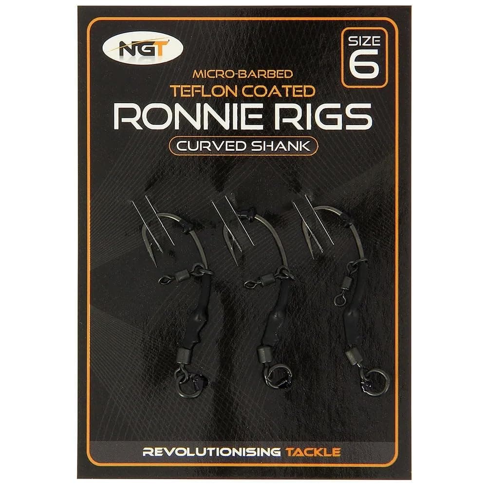 Next Generation Tackle NGT Triple Pack Ronnie Rigs - Size 6 Micro Barbed with Curved Shank