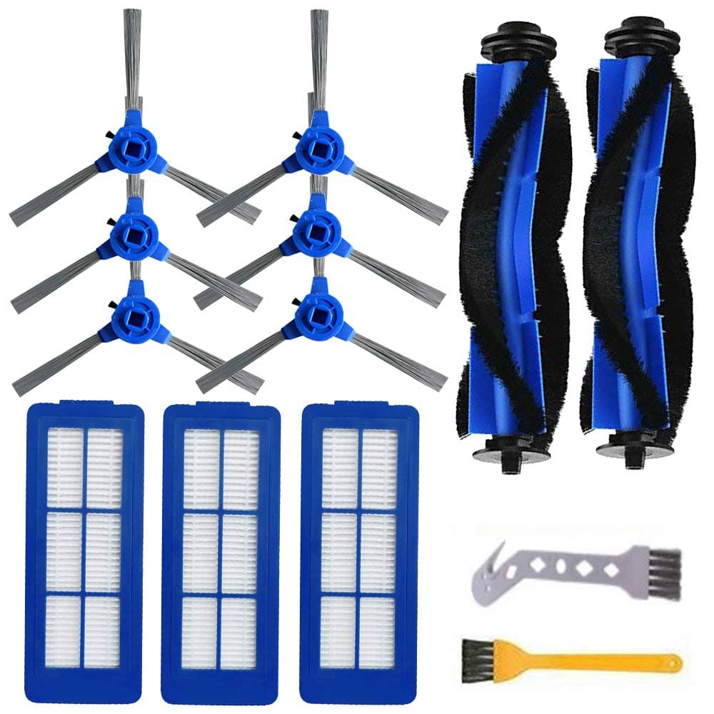 Accessories Kit Replacement Part For Eufy RoboVac 11s Max, 15C Max, 30C Max, G10, G20, G30 Edge/Hybrid/Verge For Hiraliy Vacuum Cleaner, 2 Main Roller Brush 6 Side Brush 3 Filter