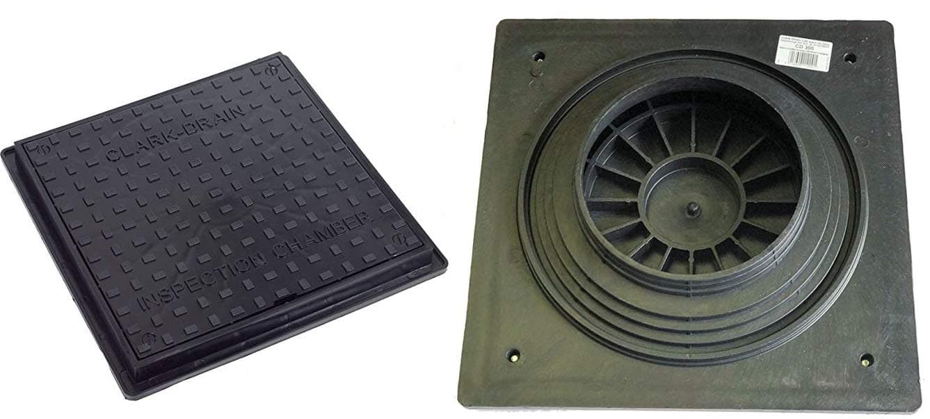 Clark-Drain Square Solid Top Lockable Plastic Manhole cover CLKS 300 - lid size: 380x380mm Hole up to 300x300mm