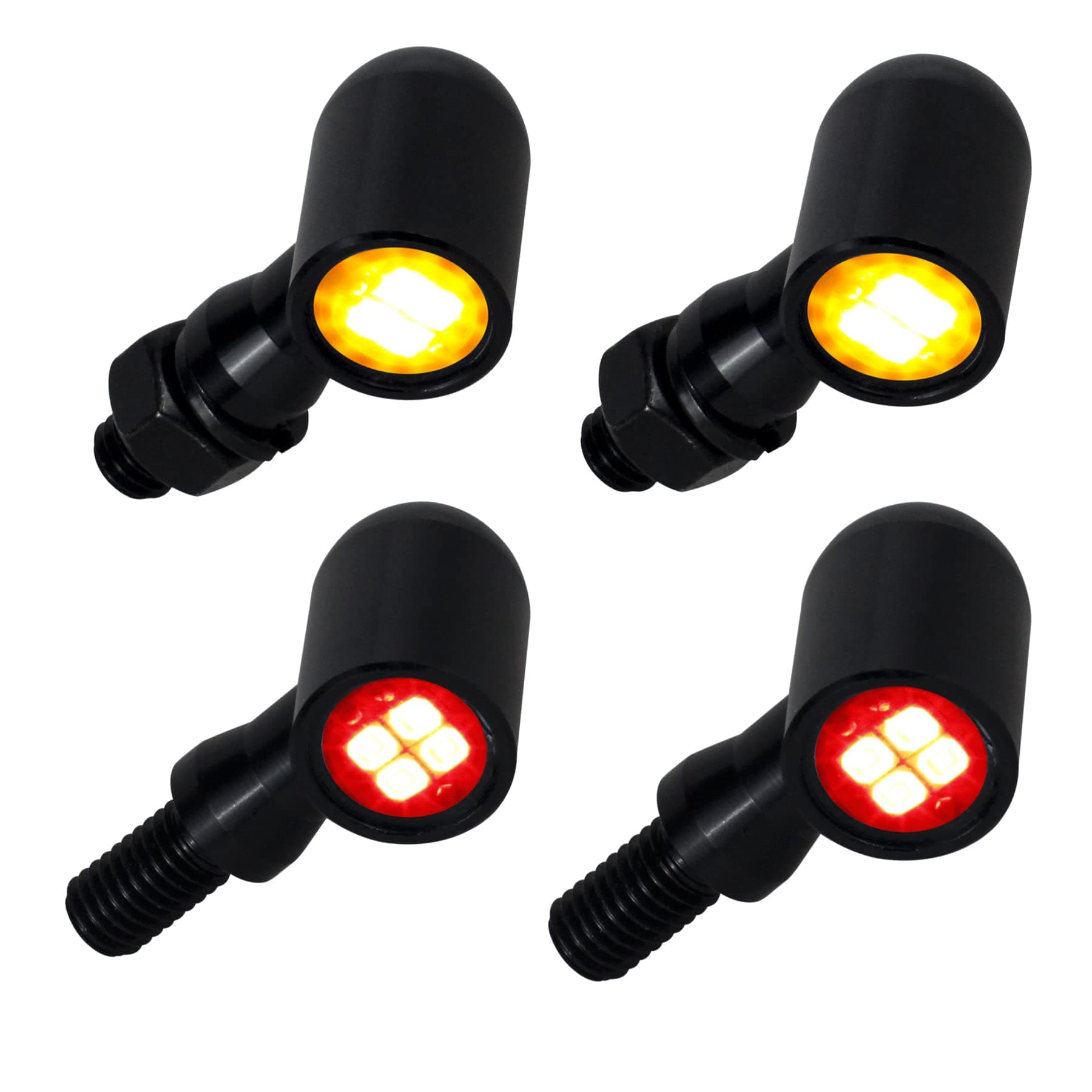 Black Front & Rear Mini Motorcycle Turn Signals