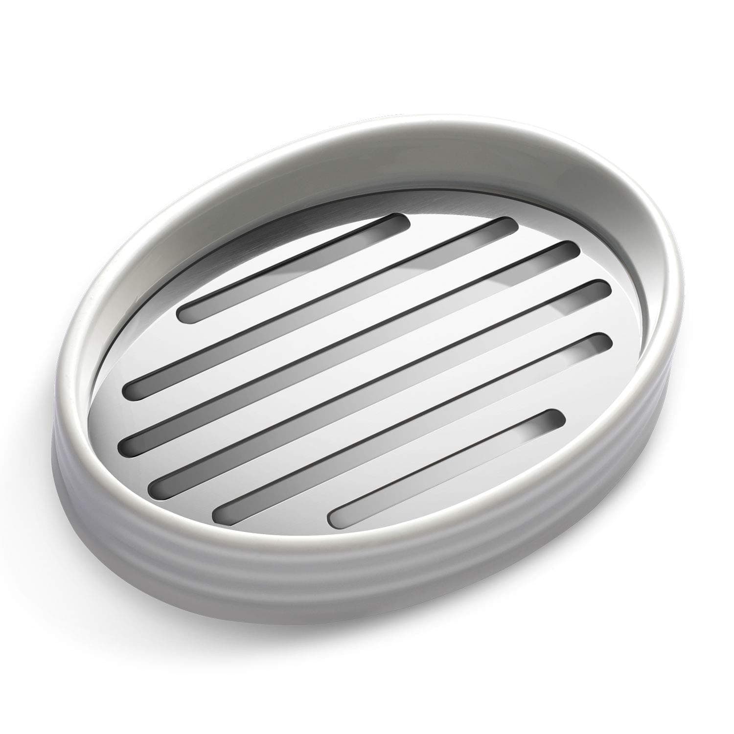 simpletome Soap Dish with Drain Keep Dry Ceramic + Better Anti-Rust 316 Stainless Steel