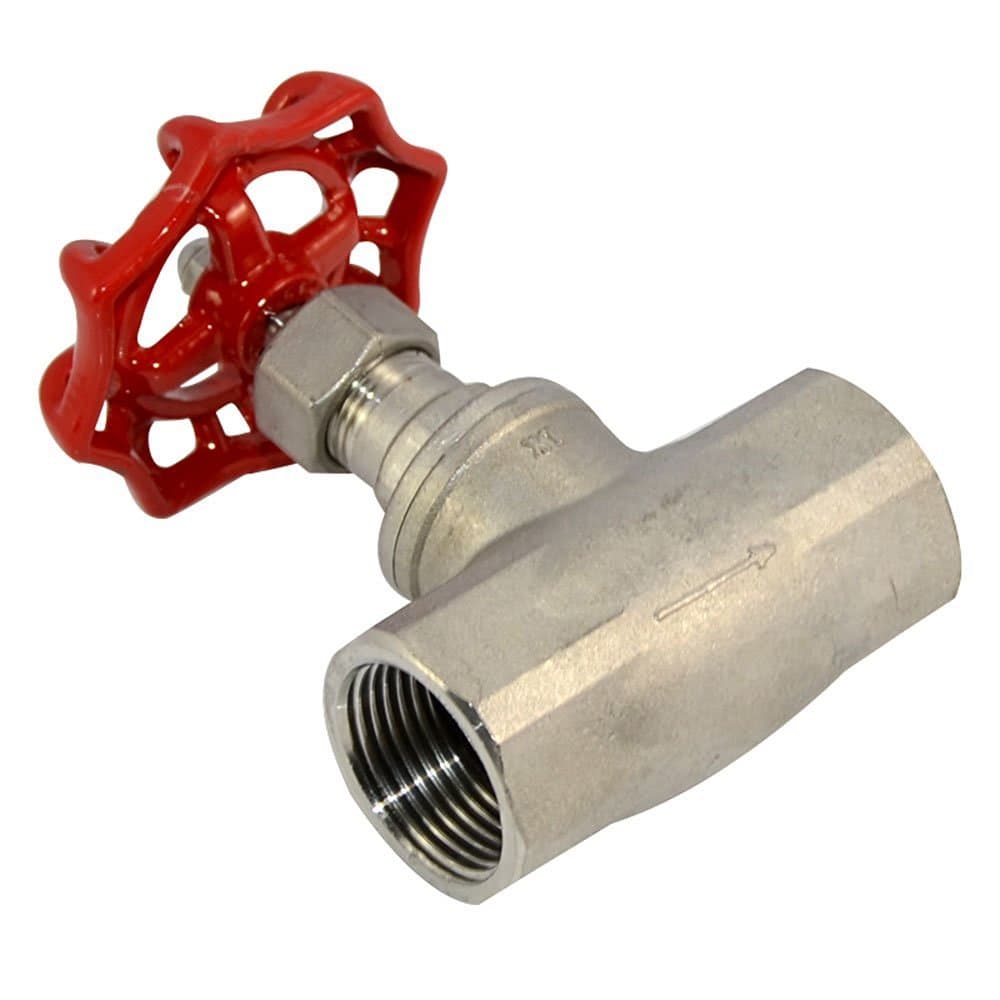 1" NPT Female Threaded Heavy Duty Globe Valve,Inline,Stainless Steel SUS SS 316,CF8M