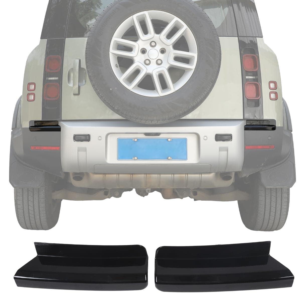 Car Taillight Bumper Both Sides Tail Lights The Underside Decorative Cover Compatible with Land Rover Defender 90 110 130 2020-2024 Rear Bumper Side Panel Trim Cover (Gloss Black)