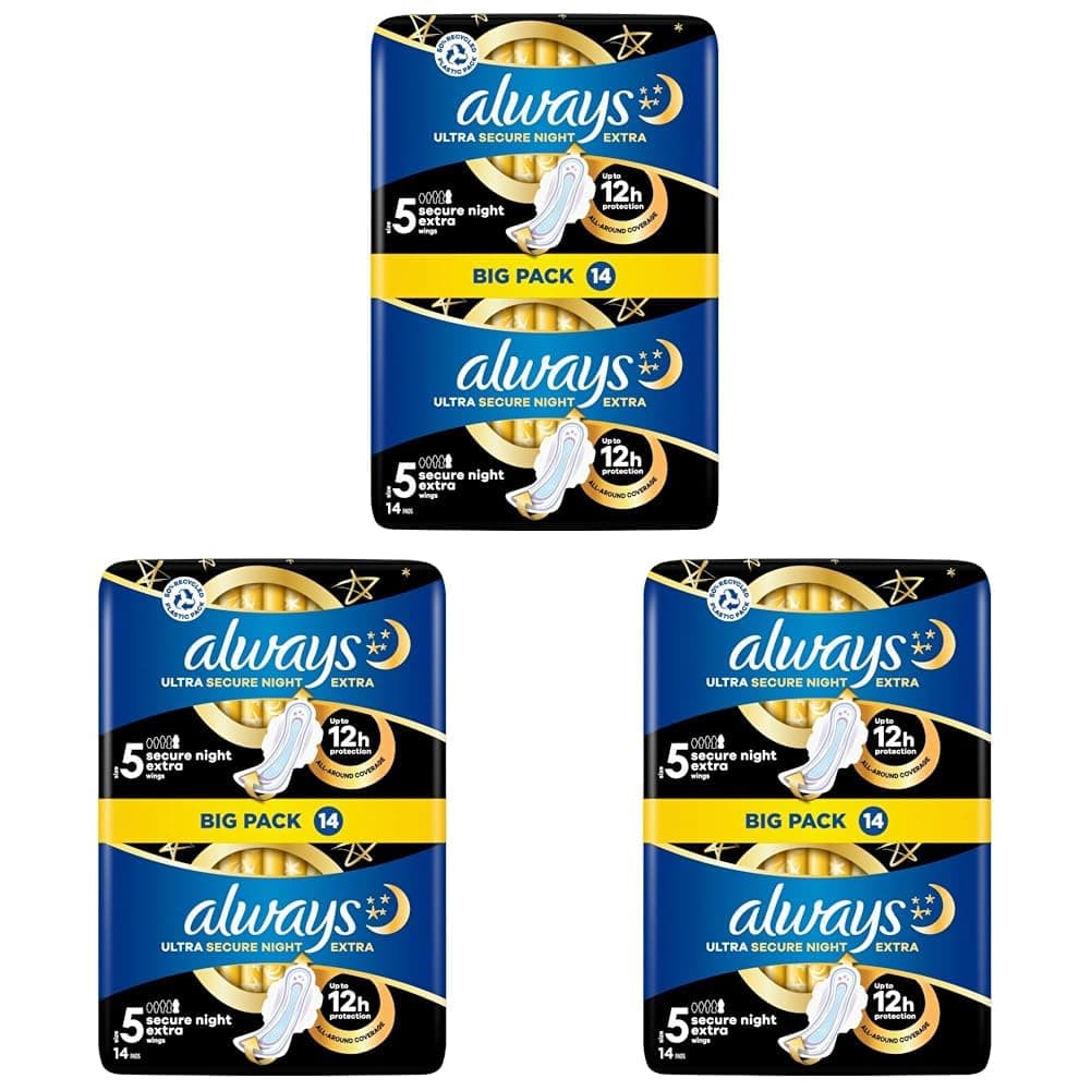 Always Ultra Secure Night Xtra (Pack of 3)
