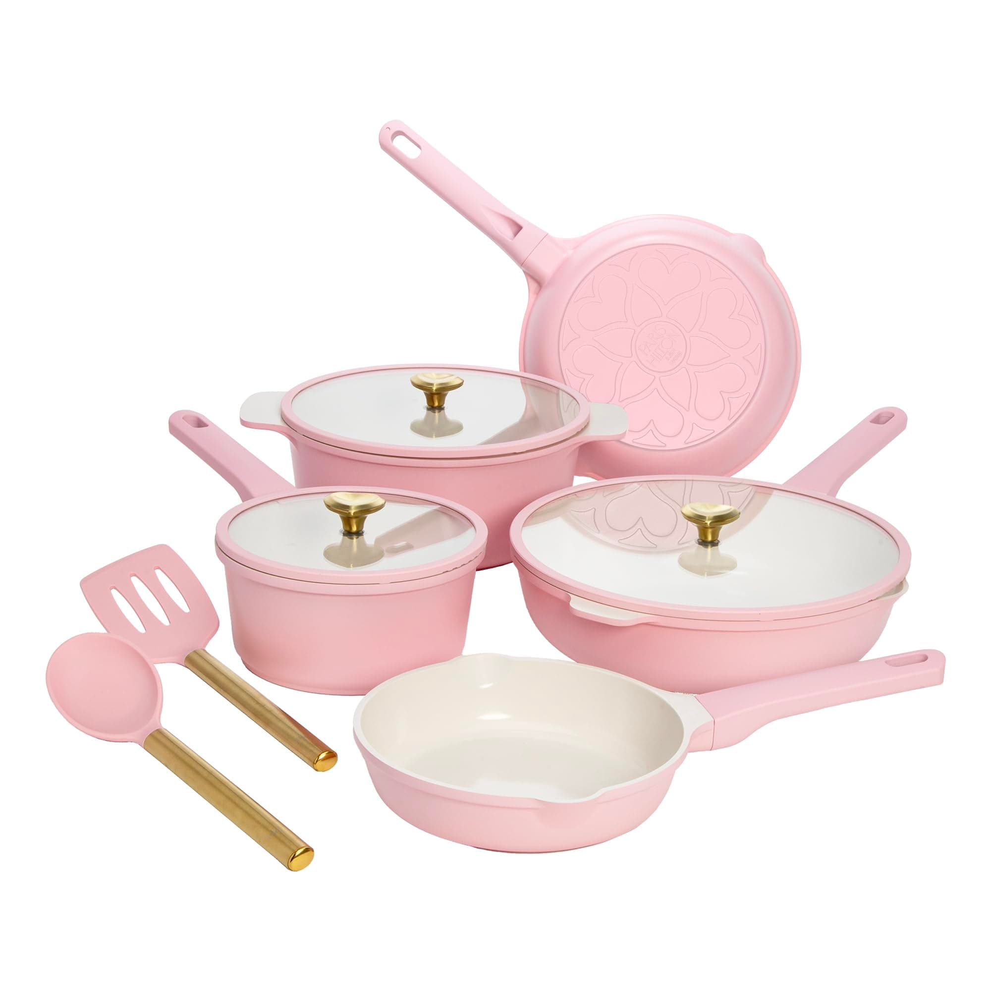 Cast Aluminum Cookware Set, Pink