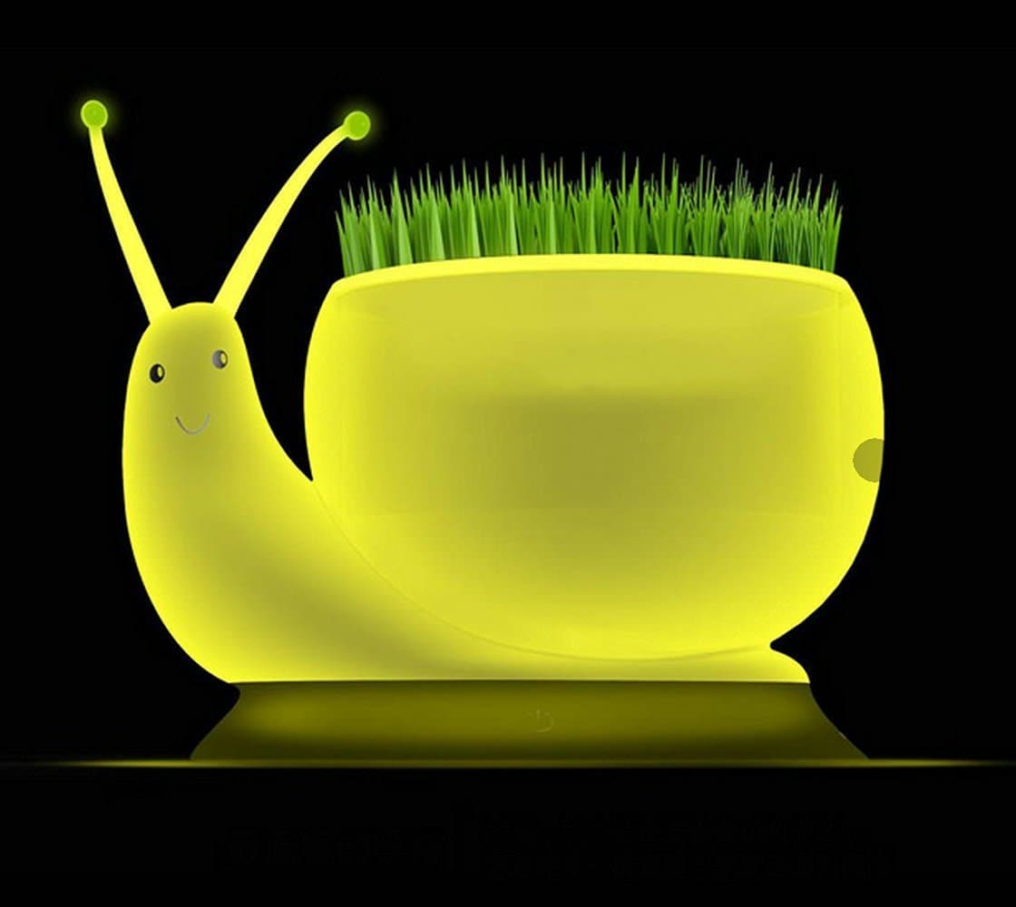 LYWOO LED Snail Plant Night Light Table Lamp Touch Sensor, Best for Baby Children Bedroom, Family Home Decoration