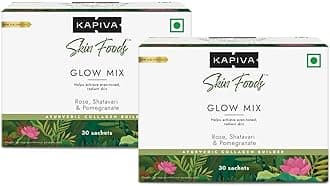 Skin Foods Glow Mix (60 Sachets) | Ayurvedic Skin Supplement, Collagen Powder | Skincare for Glowing & Healthy Skin - Super Saver Pack of 2