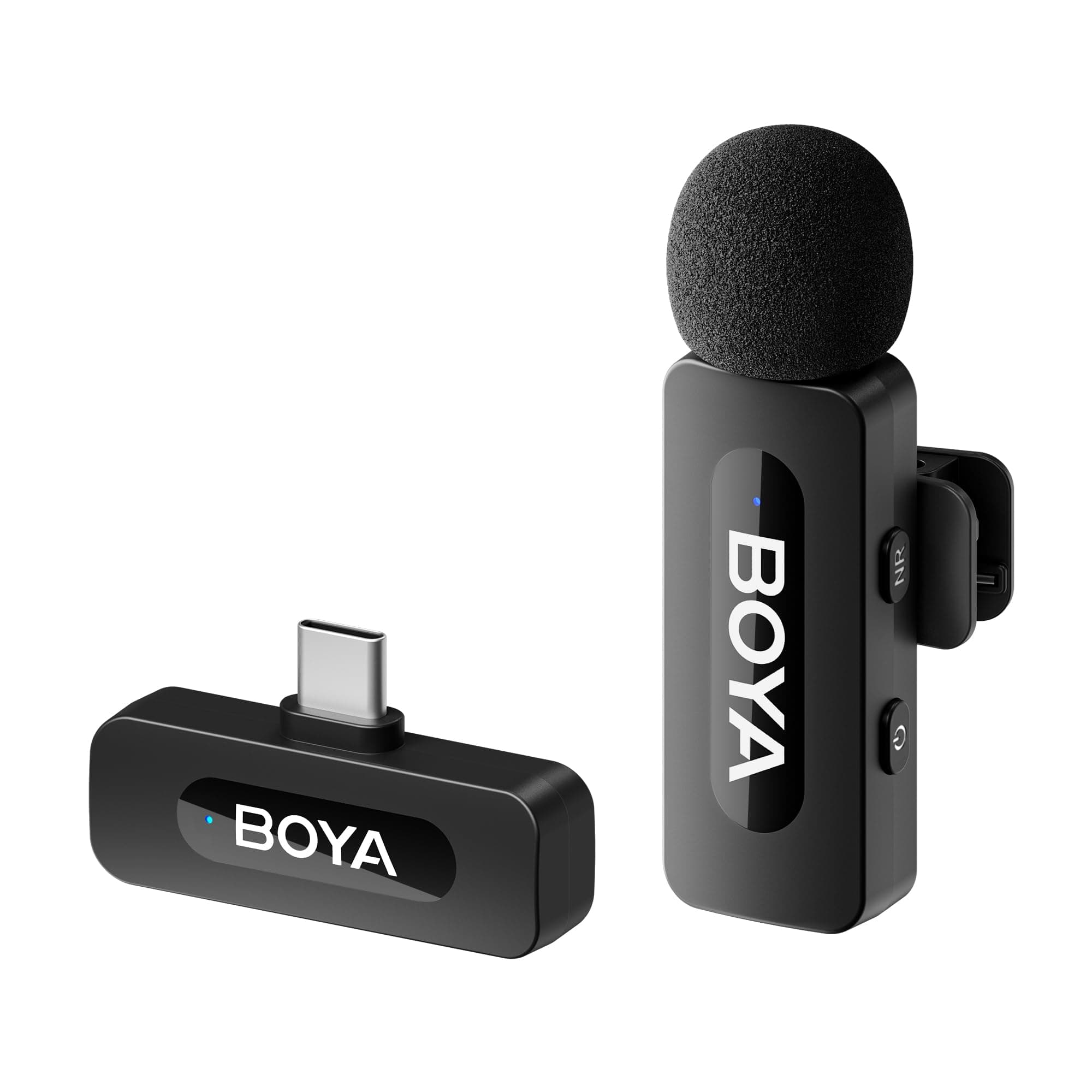 Boya BY-V10 USB C Wireless Lavalier Microphone for Android, Type-C Smartphone Laptop, Noise Canceling, Mini Clip-on Microphone for YouTube, Podcast, Facebook, Tiktok Vlogging Recordings