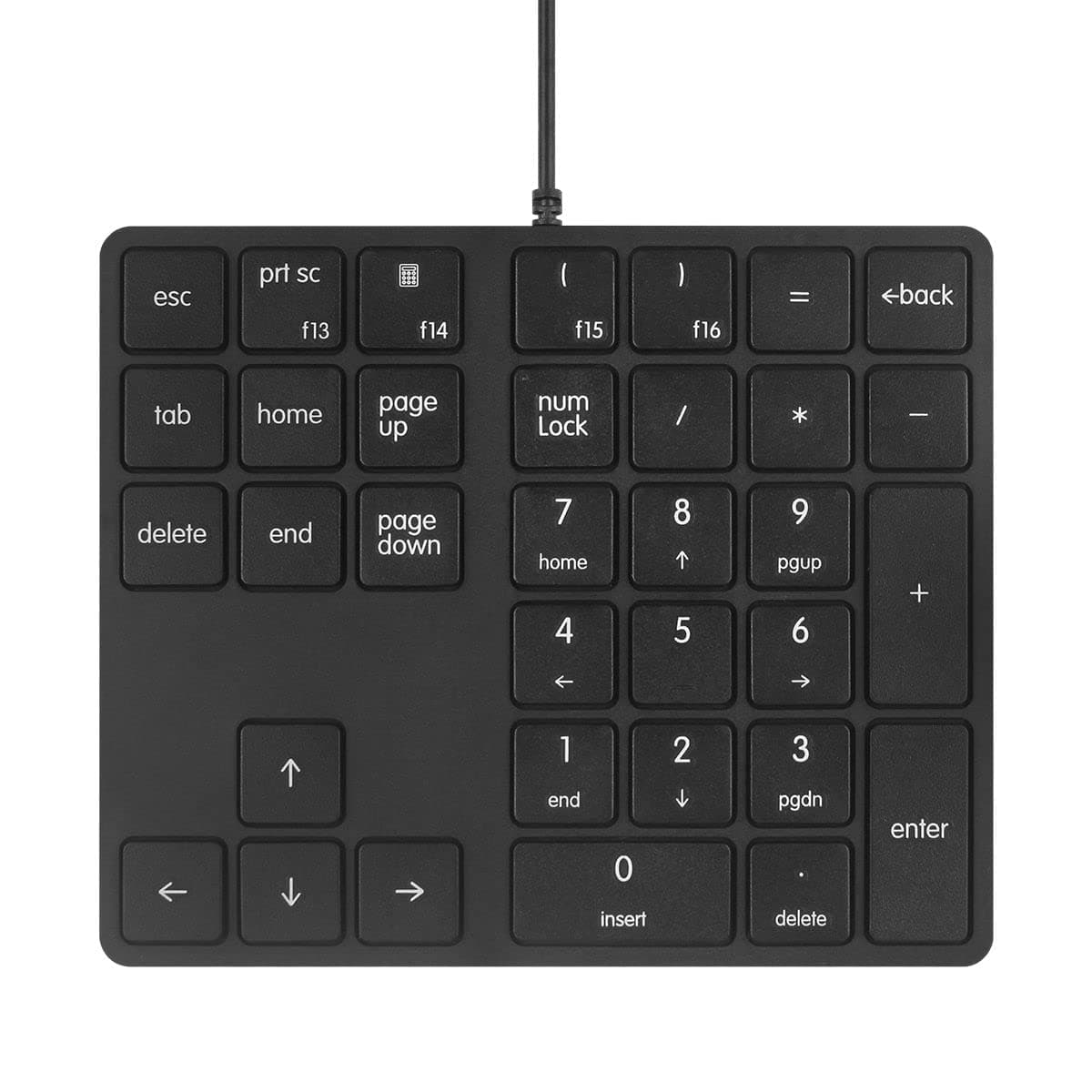 Numeric Keypad Wired Numpad 34 Keys External Mini Slim Keyboard Magicforce for Financial Cashier Securities-Black