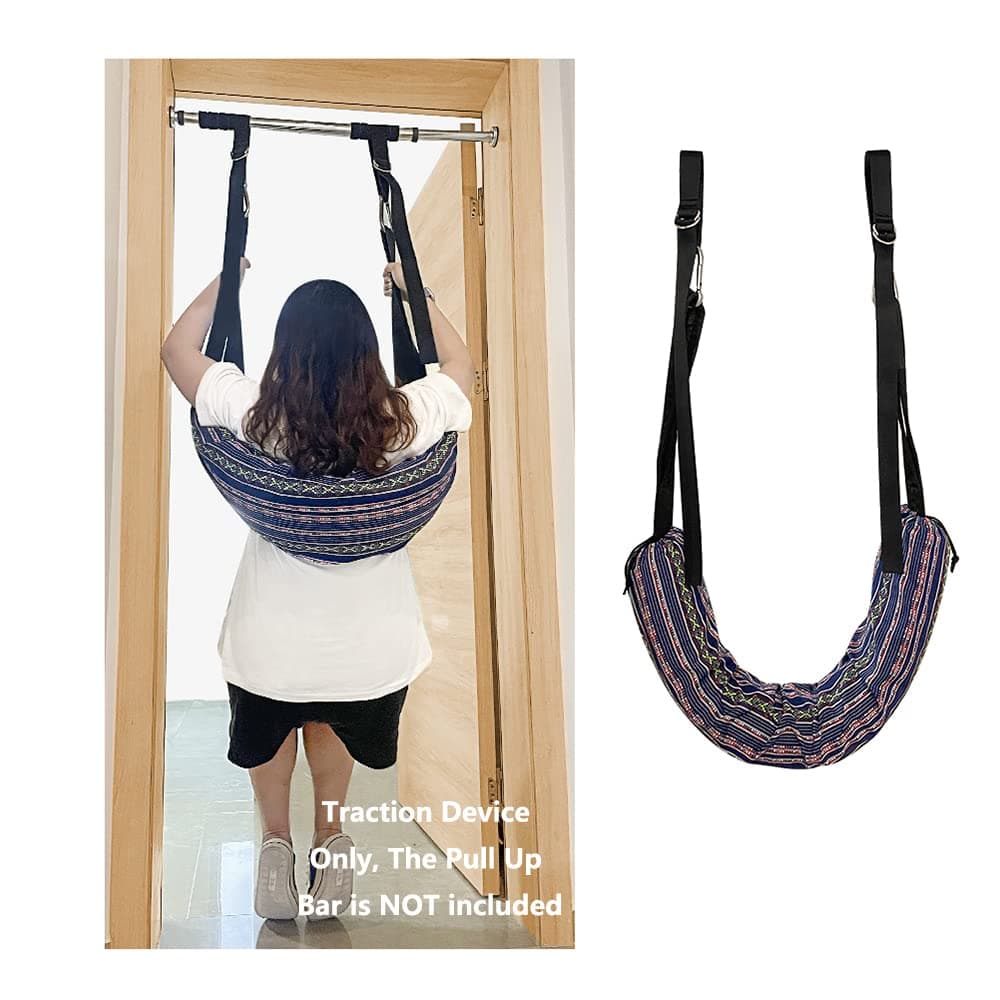 Zelen Spinal Decompression Devices Back Traction Stretcher Spine Decompression Machine Lumbar Traction Device for Lower Back Pain Relief Back Stretching Device Door Traction Pillow