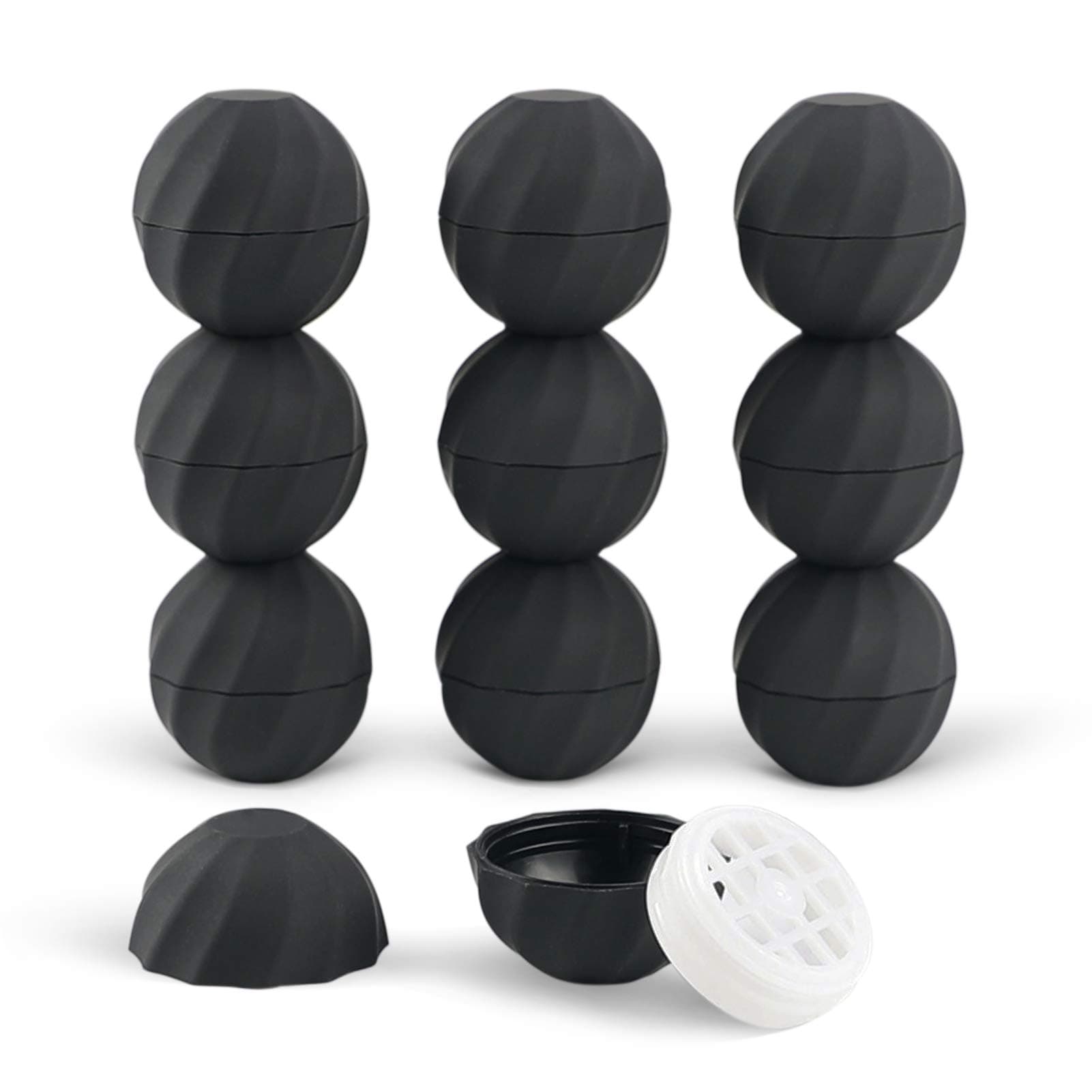 0.24Oz (7ml) Empty Lip Balm Sphere Containers | Screw Cap Lipstick Tubes/Chapstick Tubes/Chapstick Holder for Lip Gloss & BPA FREE (Pack of 10, Black)