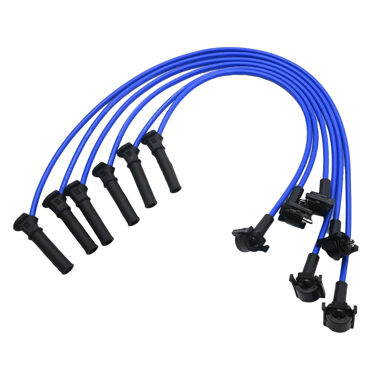6Pcs ST-6265 8.0mm Spark Plug Wire Set Blue Replacement for Ford Explorer 2005-2010 Mercury Mountaineer 4.0L V6(Blue)