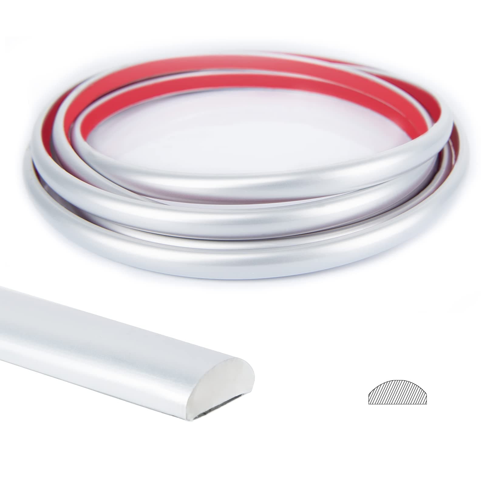 10 Ft Peel and Stick Trim for Backsplash Tile Edge, Self-Adhesive Liner for Corner Decor in Silver