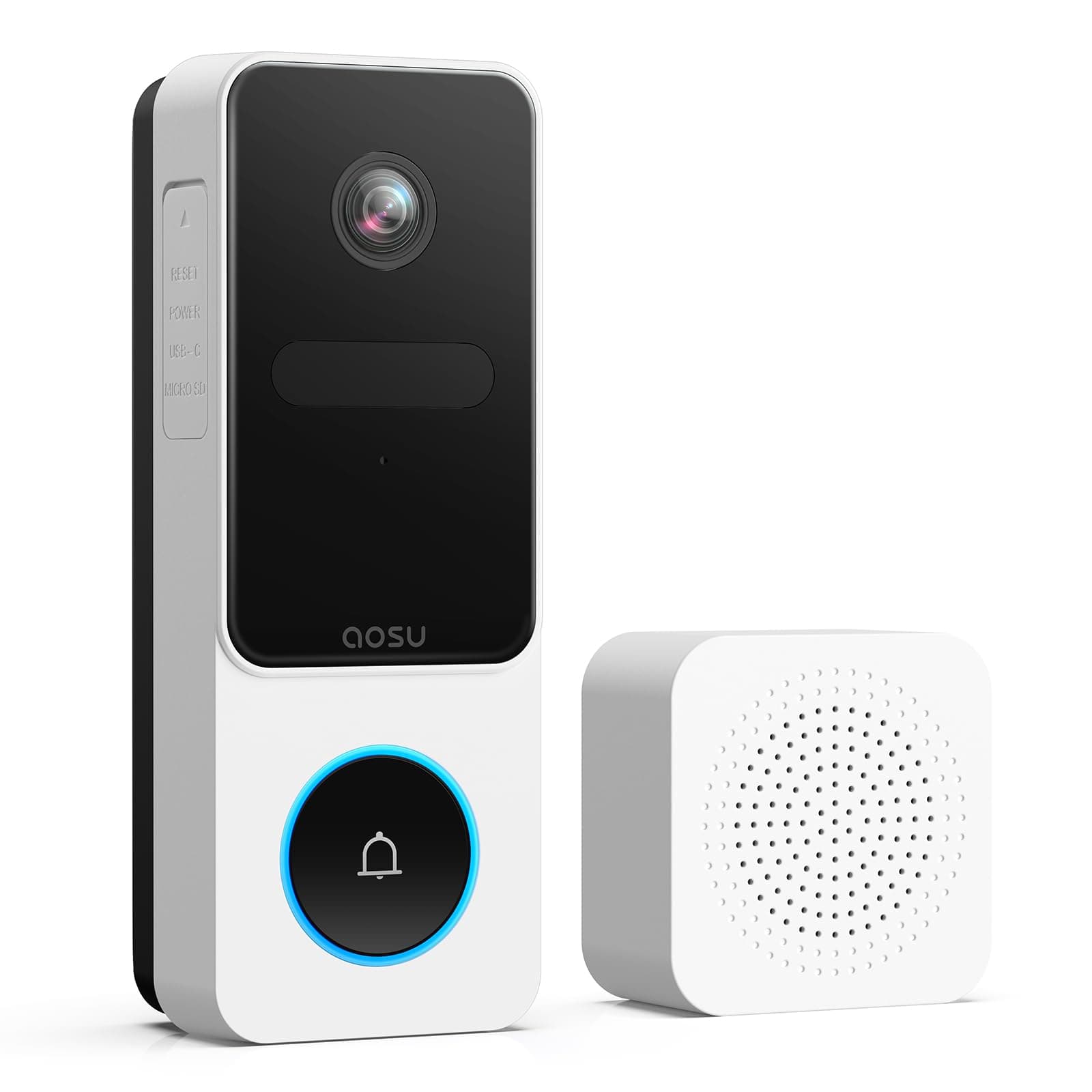 Doorbell Camera Wireless- Head-to-Toe View, Intelligent Package Detection, 2.4GHz WiFi Video Doorbell with Chime, Support Local Storage,Smart Human Detection, Works with Alexa &Google Assistant