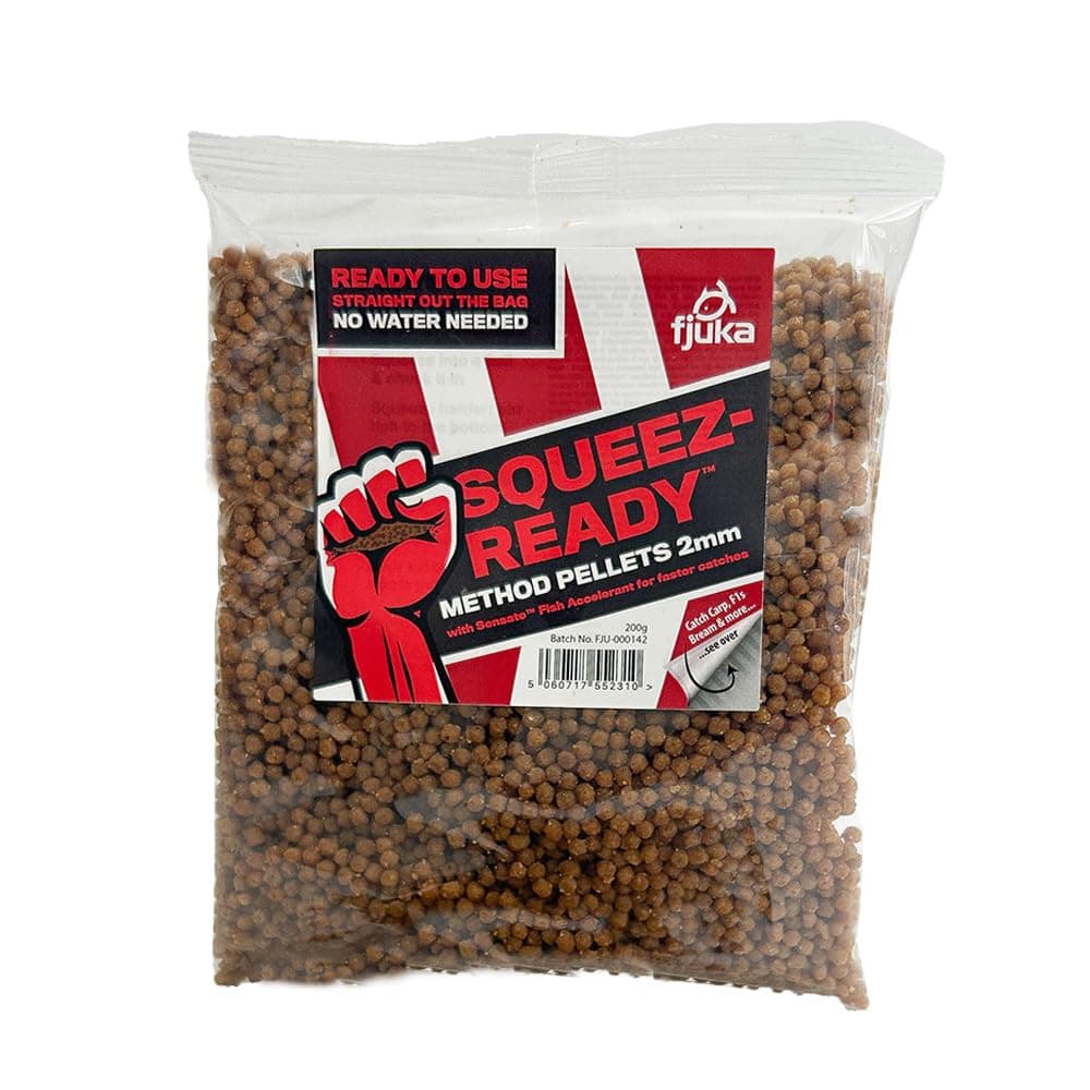 FjukaSqueez-Ready Method Pellet 2mm | Ready-prepped Method feeder pellet | Carp, F1s, tench, bream etc | 200g Bag