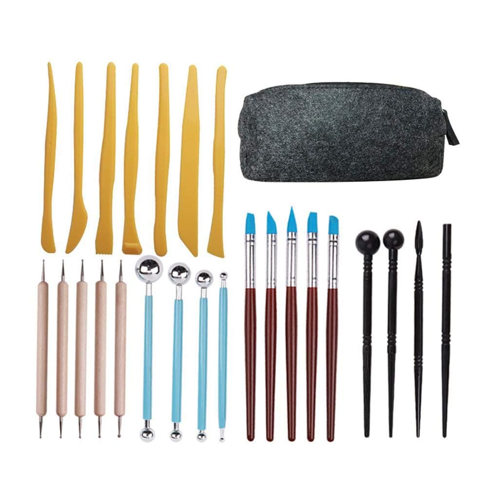 Clay Sculpting Tool, 26Pcs Modeling Clay Tools Set Polymer Clay Sculptures Tools with Storage Case for Rock Painting, Pottery Clay Modeling Embossing Nail Art DIY