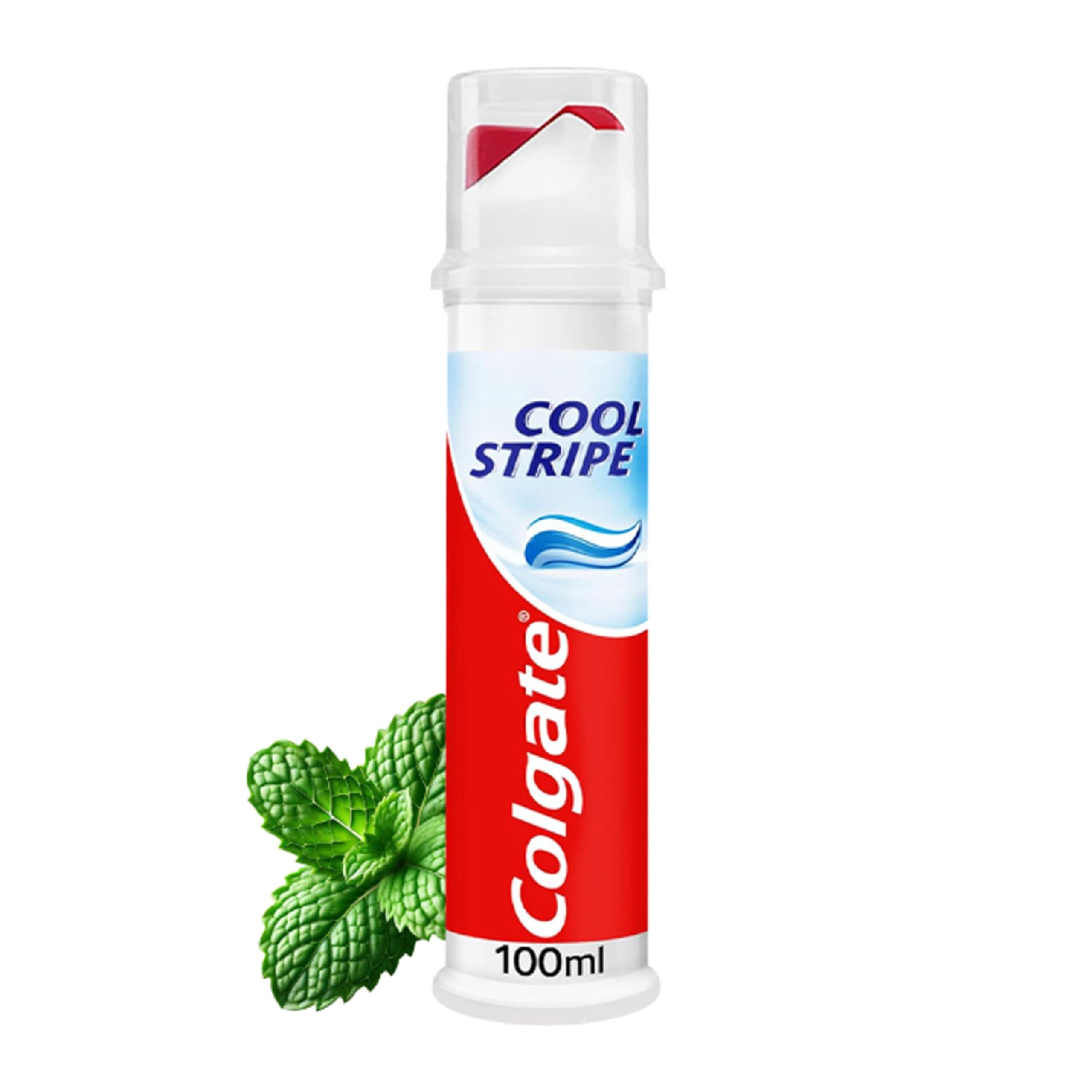 Colgate Cool Stripe Toothpaste Pump 100 ml - Cavity Protection - Strengthens Teeth - Freshens Breath - Fights Cavities - Fluoride Toothpaste