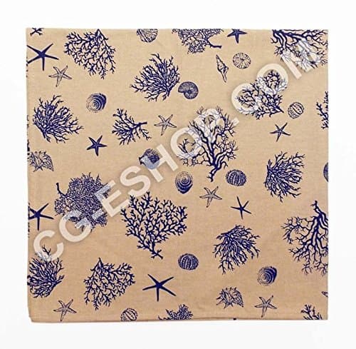 Sea Coral 12 People Tablecloth Rectangular 140 x 240 cm cream blue blue