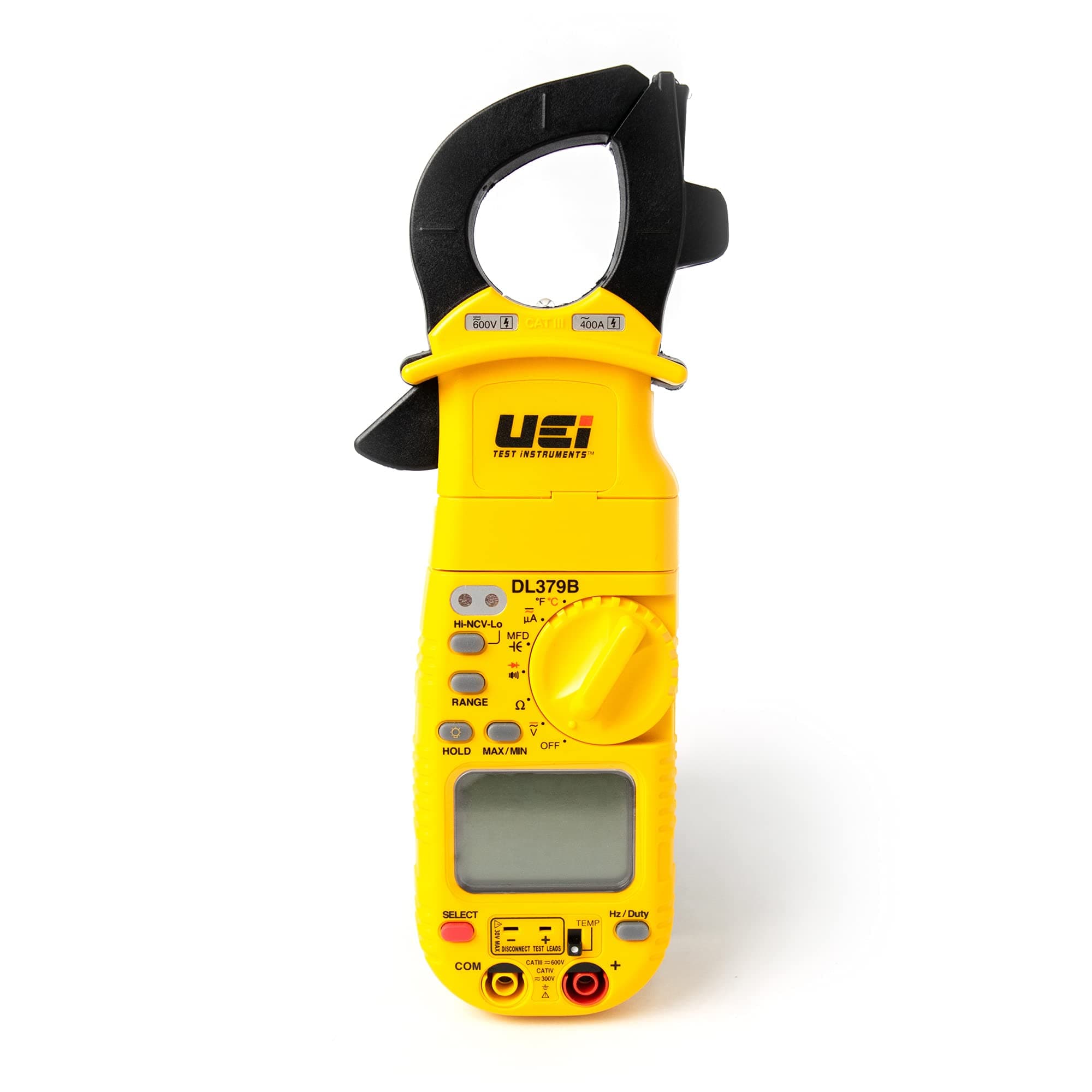 - UEi DL379B Digital Clamp Meter Auto Ranging, HVAC Current Voltage Tester w/Magnetic Mount, Measures AC Amps AC/DC Volts Temperature Capacitance Frequency Diodes Duty Cycle Continuity Resistance NCV