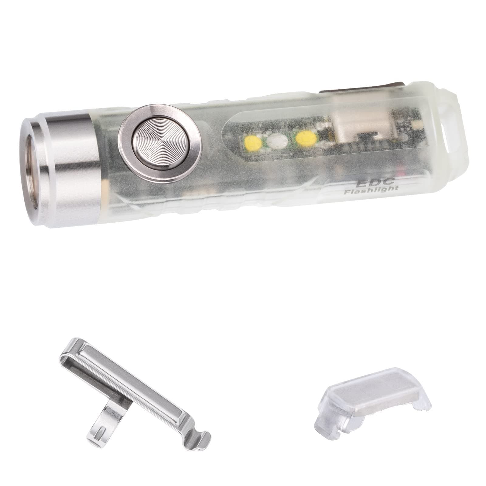 RovyVon A5 EDC Small Keyring Torch (Upgraded), USB-C Charging, 450 High Lumens Magnetic Torch Super Bright with Magnetic Clip and Base, 5000K, EDC Fluorescent Green, UV/White Sidelight