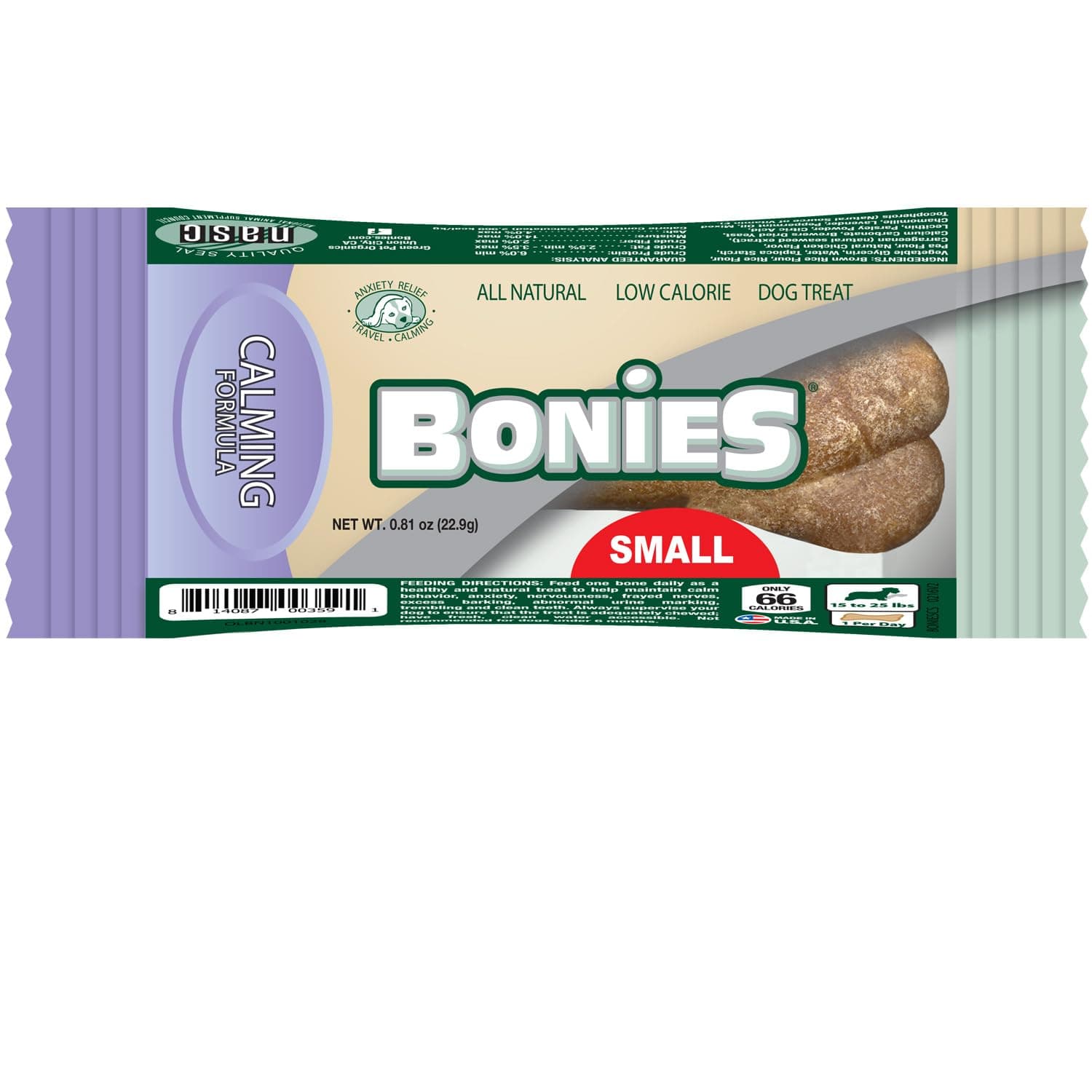 Bonies Natural Calming Formula Bone, Single, Small