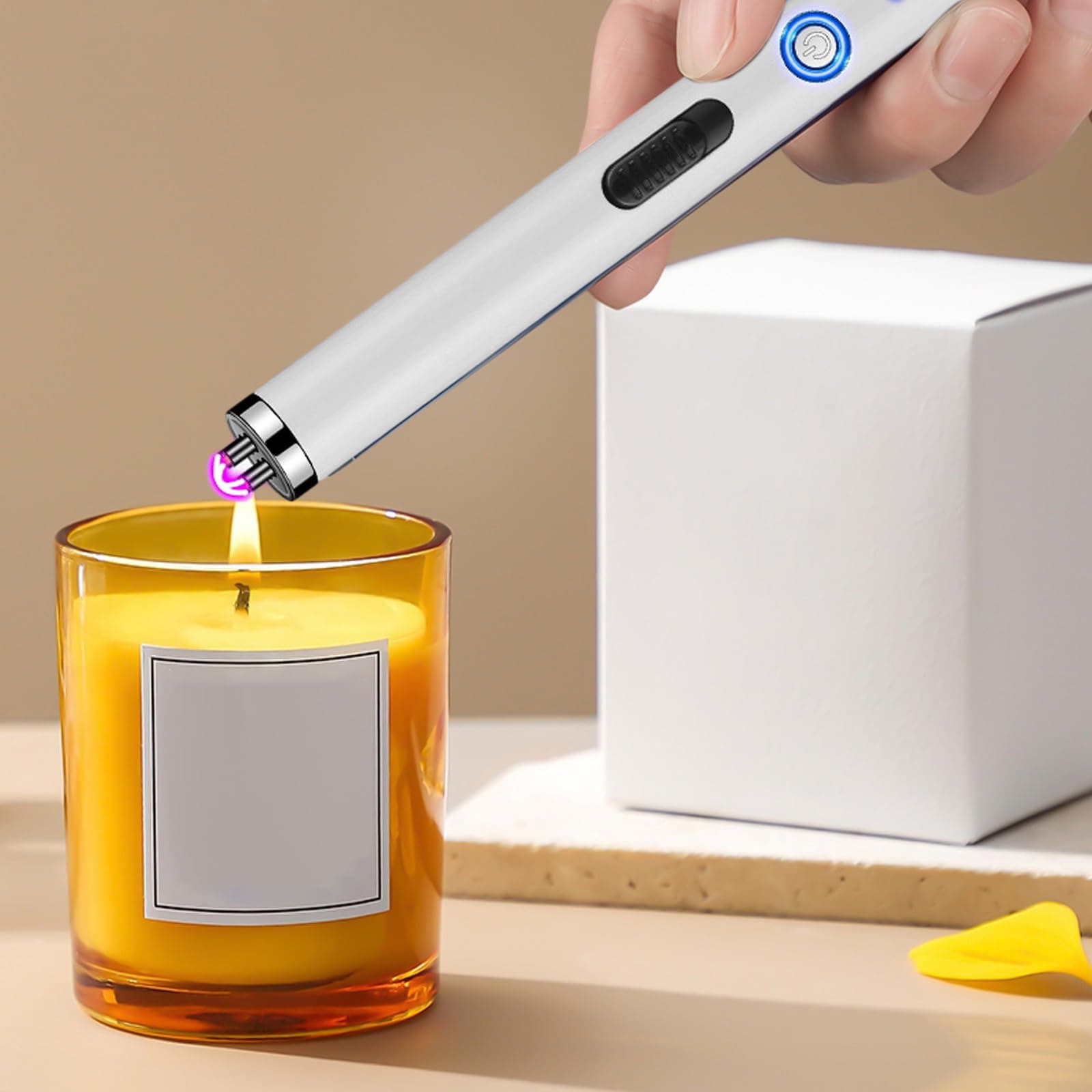 Rechargeable Electric Lighters, Long Lighter Use Plasma Arcs, Windproof Lighter with Battery Indicator for Grill Home Kitchen Camping Cool Gadgets Stocking Stuffers Birthday Gifts