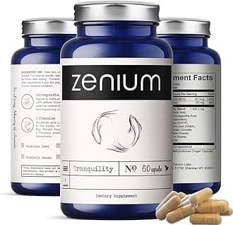- Zenium - Relieve Stress, Tension, Worry, Nervousness, & Irritability | Calm The Mind & Body | Ayurvedic | Natural Relief Supplement | Boosts Mood | Ashwagandha, L-Theanine, GABA, Rhodiola |60 Capsules