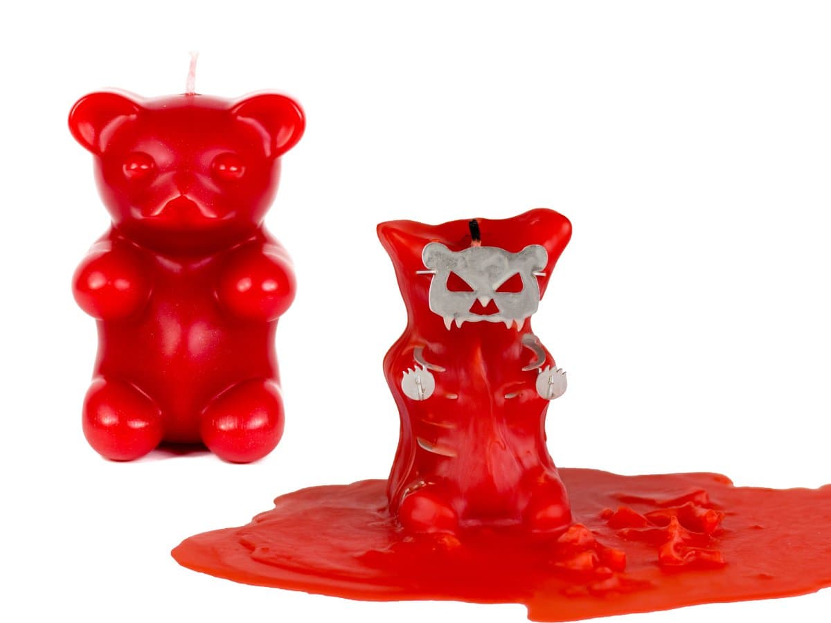Skeleton Candles Gummy Bear Candle – Scented Red