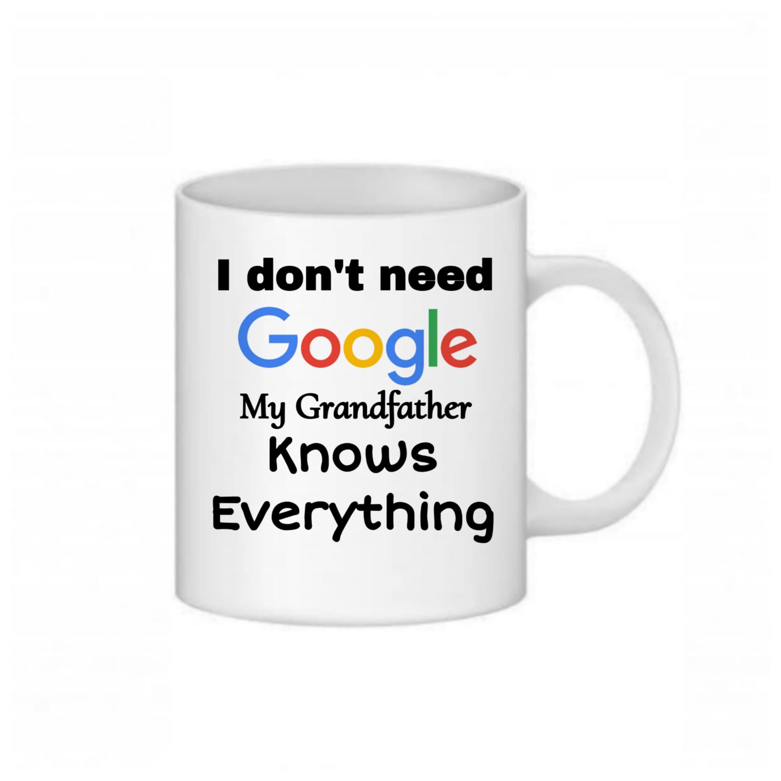 RDS CM21 Printed Coffee Mug |I Don't Need Google My Grandfather Know Everything | Funny Quoted Coffee/Tea Mug (White, 330ml)