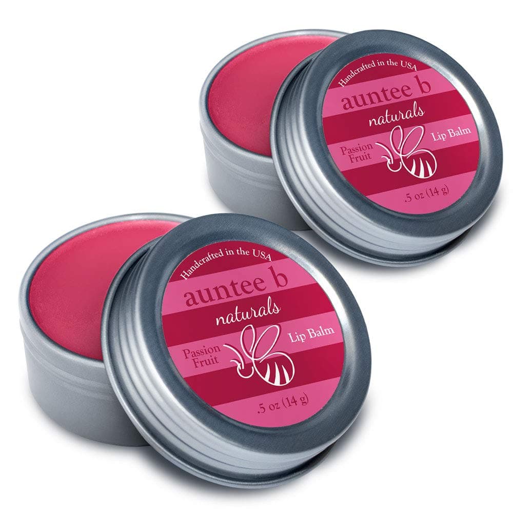 Moisturizing Organic Lip Balm (Passion Fruit) - 2 Pack, 0.5oz - All Natural, Non-Toxic, Gluten-Free