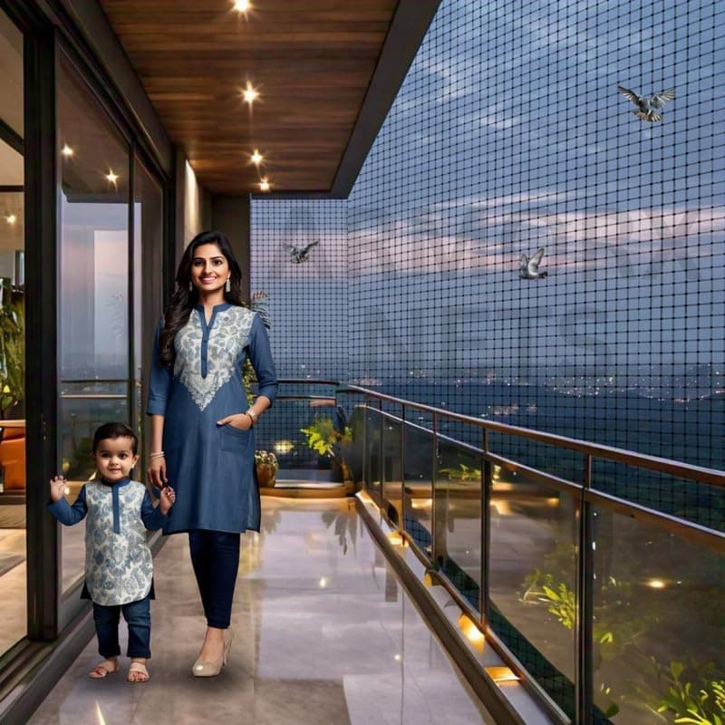 ARMORX Black Anti-Bird Net UV-Stabilized HDPE Multi-Filament Net with Installation Kit & Tying Ropes Attached - Black - 7ftx25ft