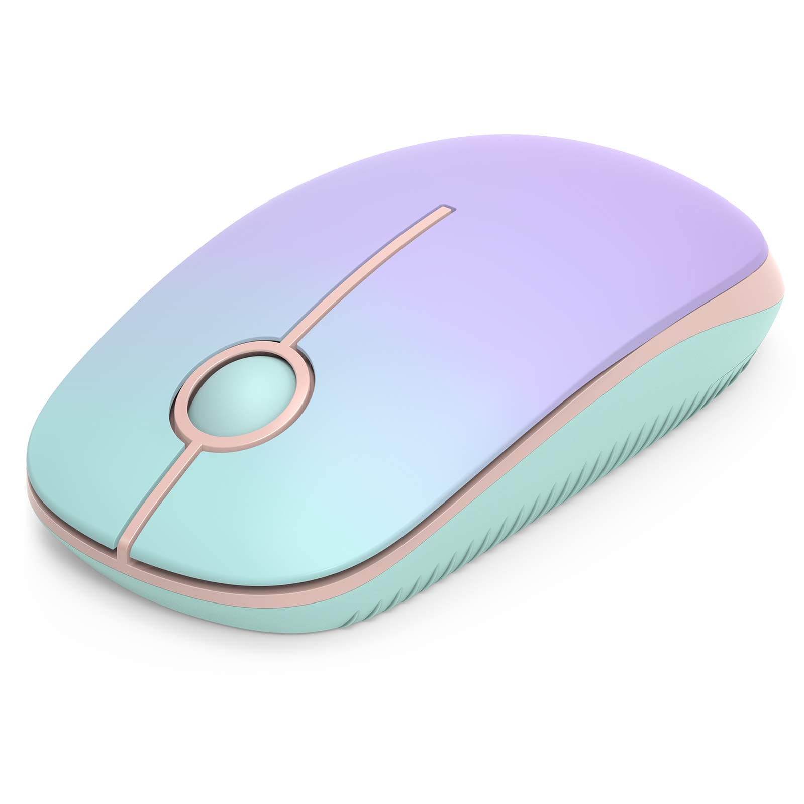 Unipows Wireless Mouse - 2.4G Slim Portable Computer Mouse with Nano Receiver, Less Noise Mobile Optical Mice for Notebook, PC, Laptop, Desktop (Gradient Mint Green)