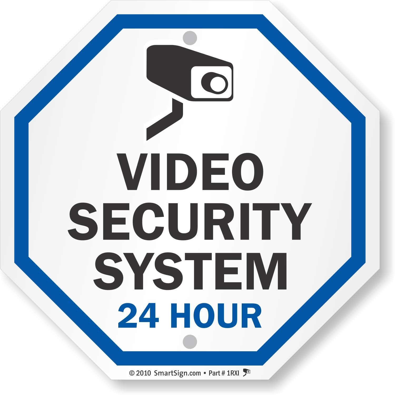 SmartSign "Video Security System - 24 Hour" Sign | 10" x 10" Aluminum