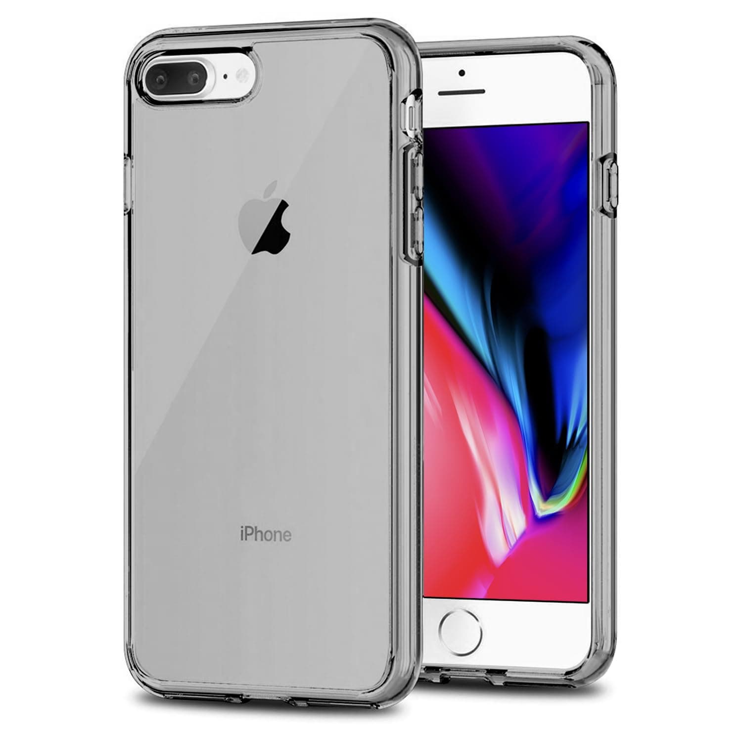 TENOC Phone Case Compatible with iPhone 7 Plus & iPhone 8 Plus, Gray Case Clear Shockproof Protective Bumper Slim Cover for 5.5 Inch