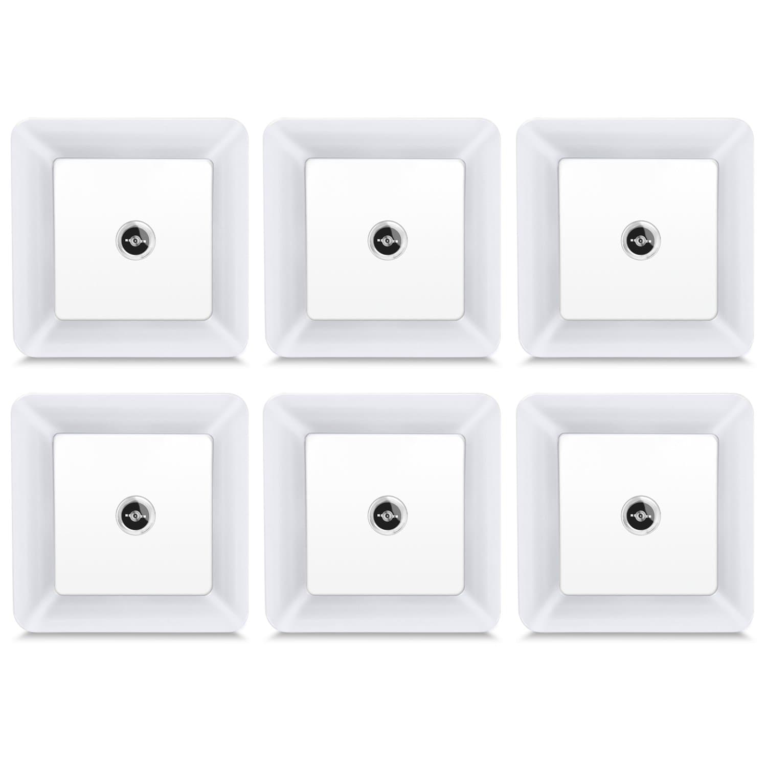 MAXAH Plug-in Night Light, Soft LED Nightlights with Dusk to Dawn Sensor, White Daylight Lamp for Adults, Kids, Bedroom, Bathroom, Hallway, Stairways (Pack of 6)