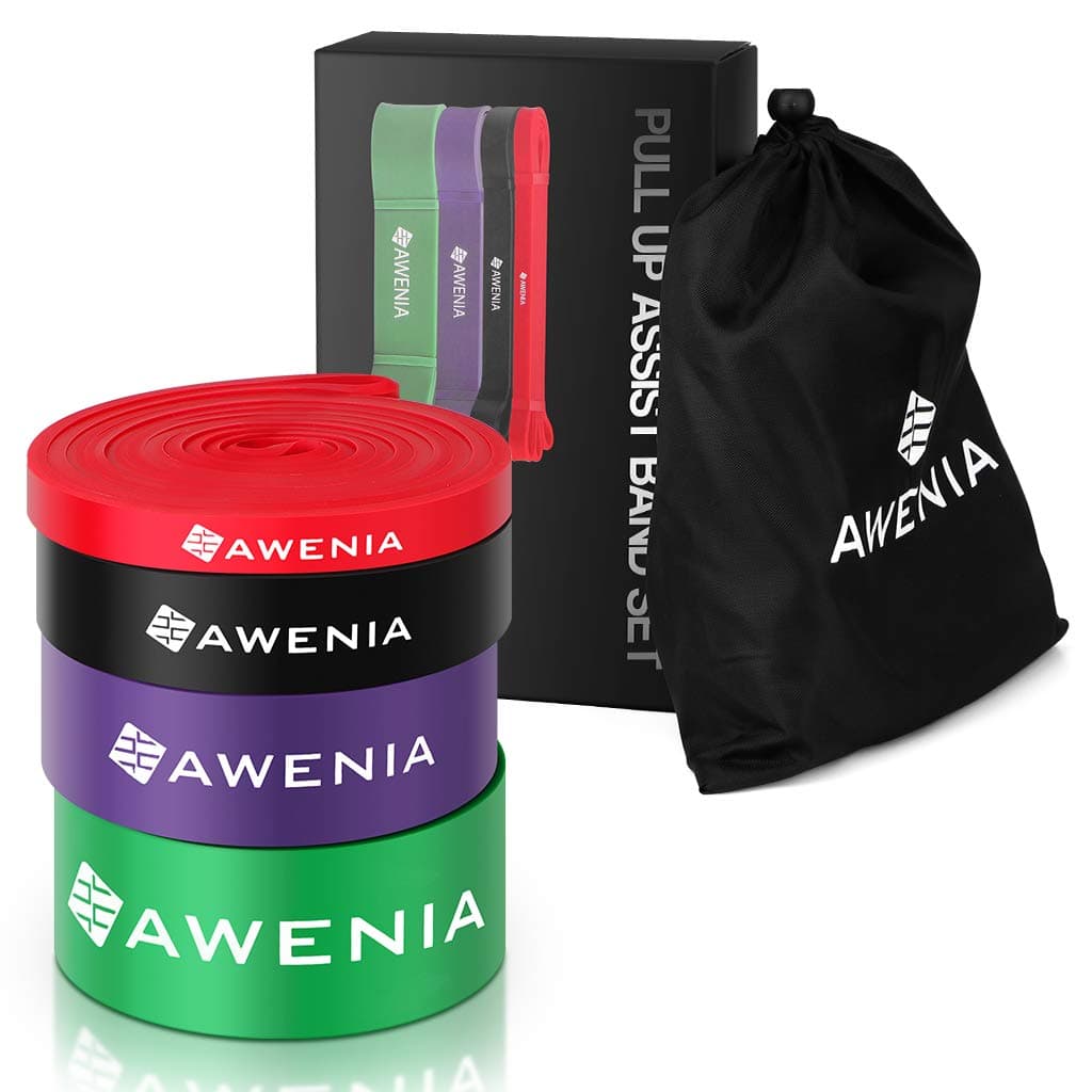 Awenia Pull up Assistance Bands, Exercise Bands Resistance Mobility Bands, Long Resistance Bands, Powerlifting Bands, Chin up Assist Bands for Body Stretching, Resistance Training, Purple(35-85LB)